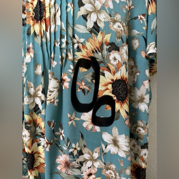 Women’s Plus Torrid Floral Sunflower Teal Top 3X - Picture 3 of 3